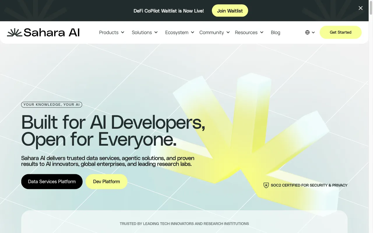 Sahara AI — preview screenshot