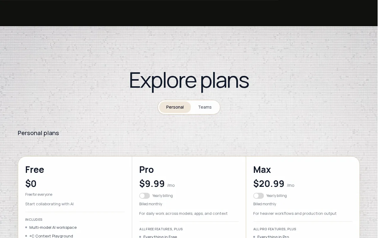 Salad — pricing page