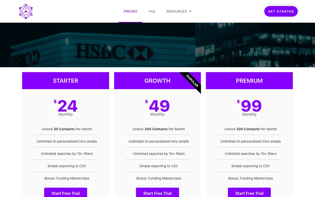 CapitalConnector.ai — pricing page