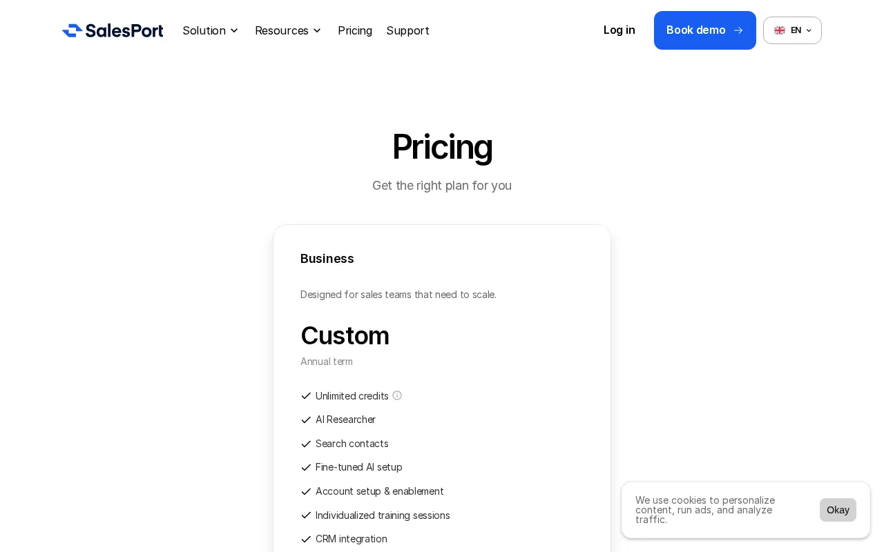 SalesPort — pricing page