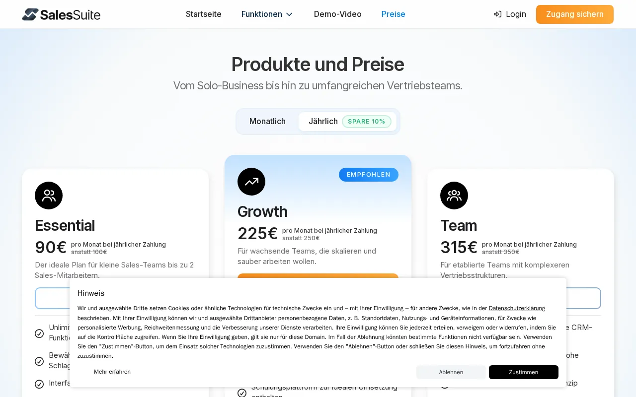 Salessuite — pricing page