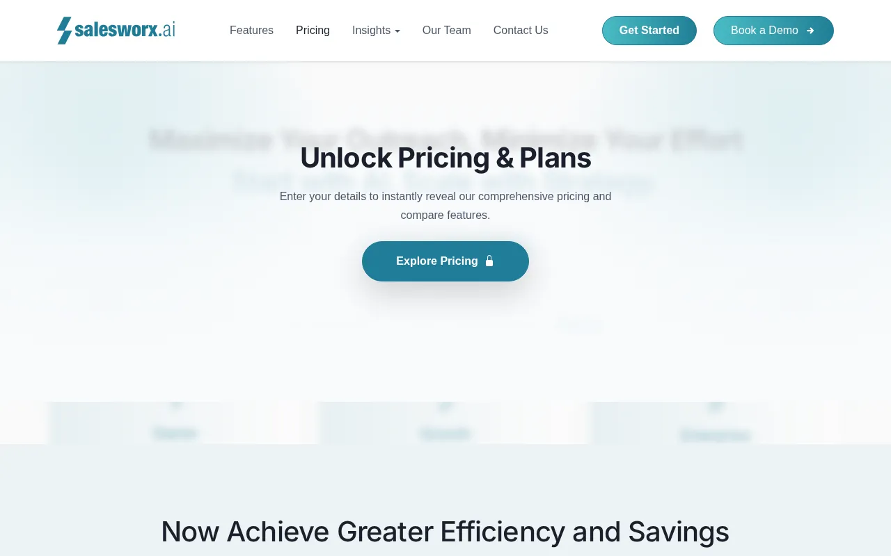 Salesworx.ai — pricing page