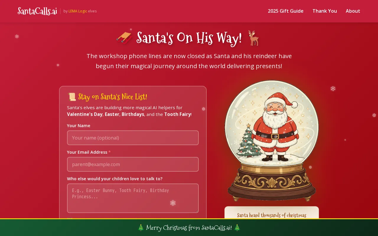 SantaCalls.ai — pricing page