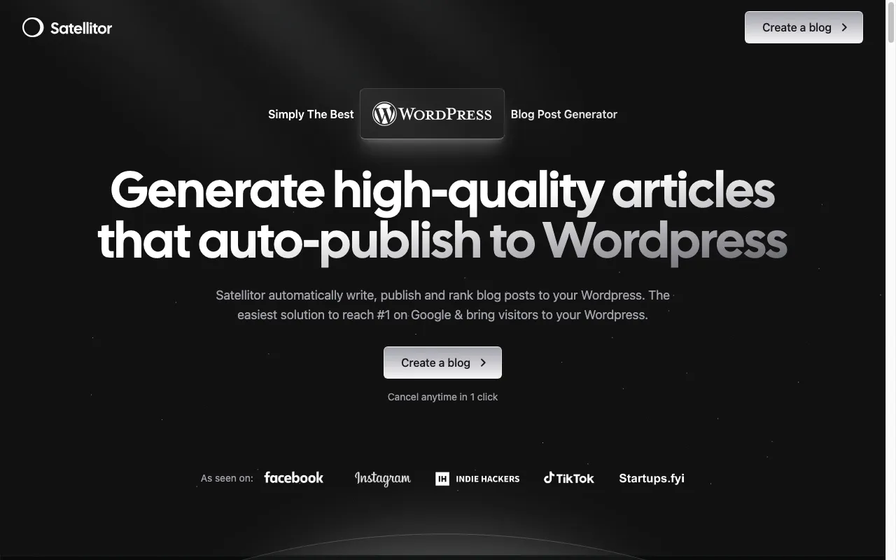 Satellitor for Wordpress — preview screenshot