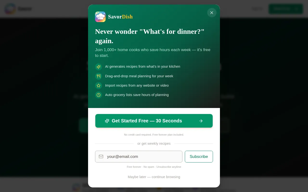 Savor Dish — preview screenshot