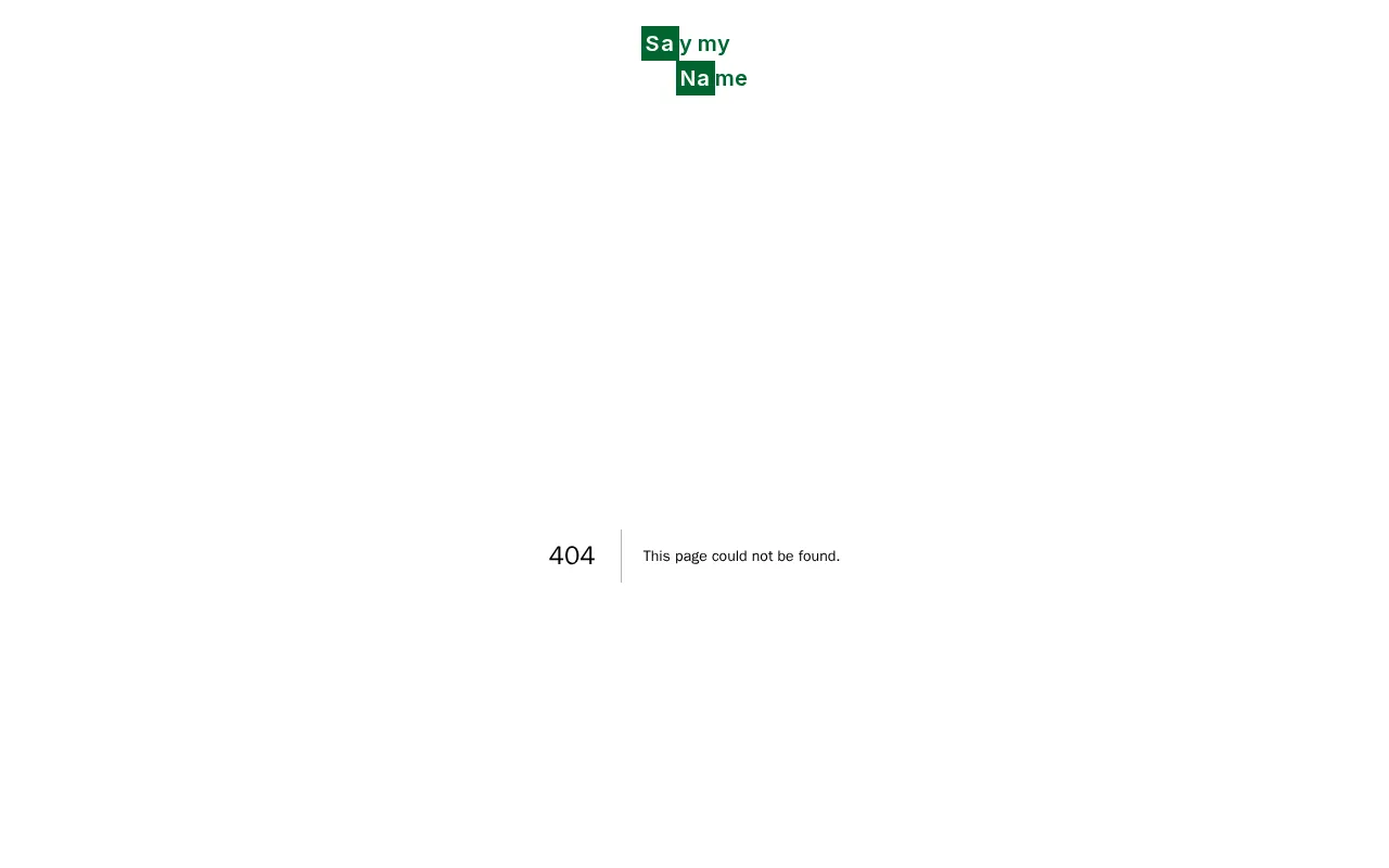 Say My Name! — pricing page