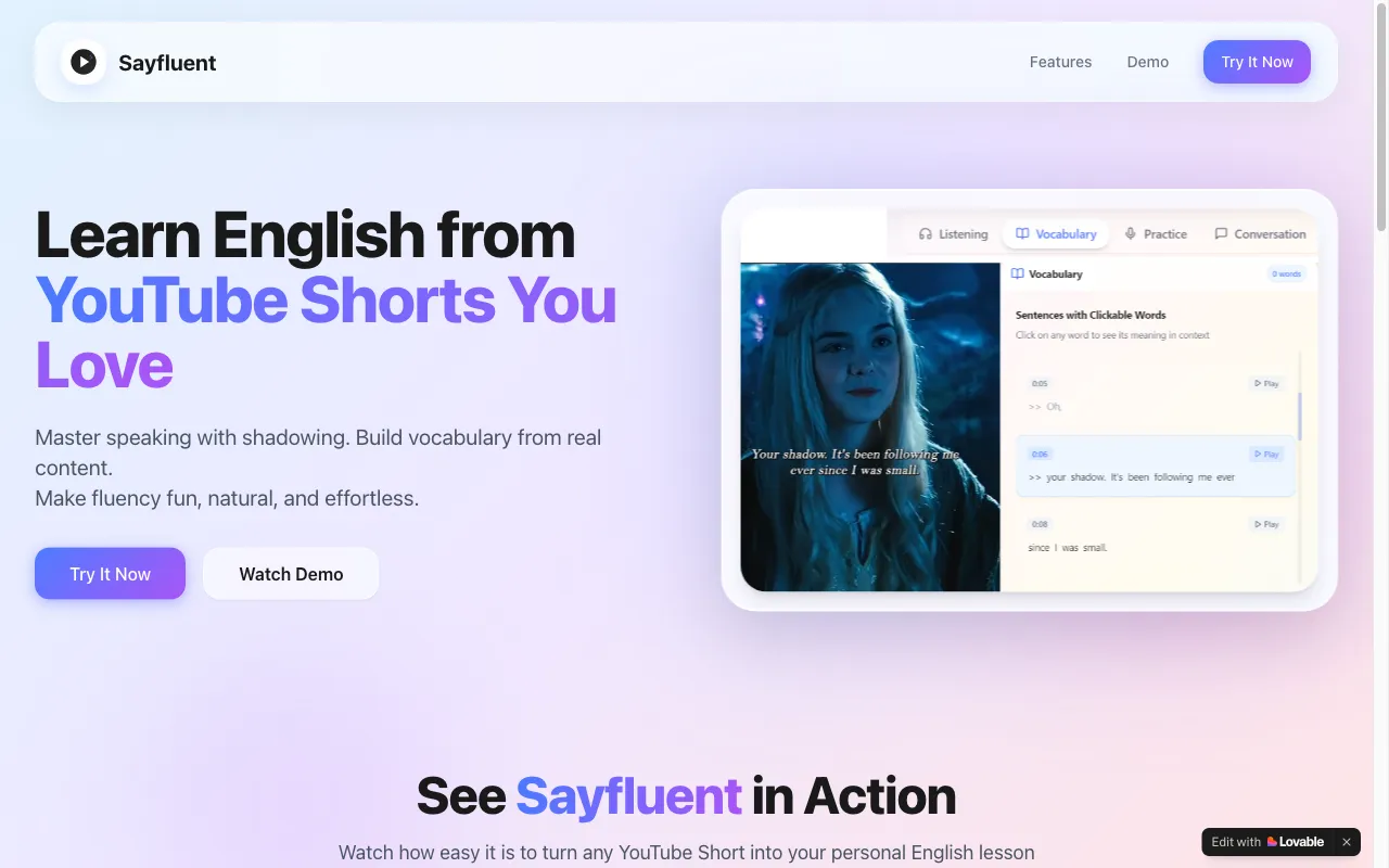 SayFluent — pricing page