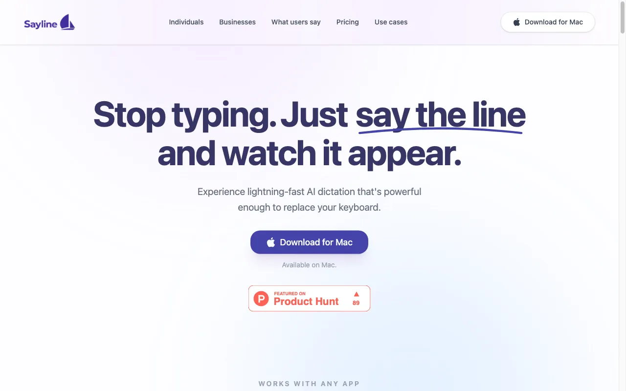 Sayline — preview screenshot