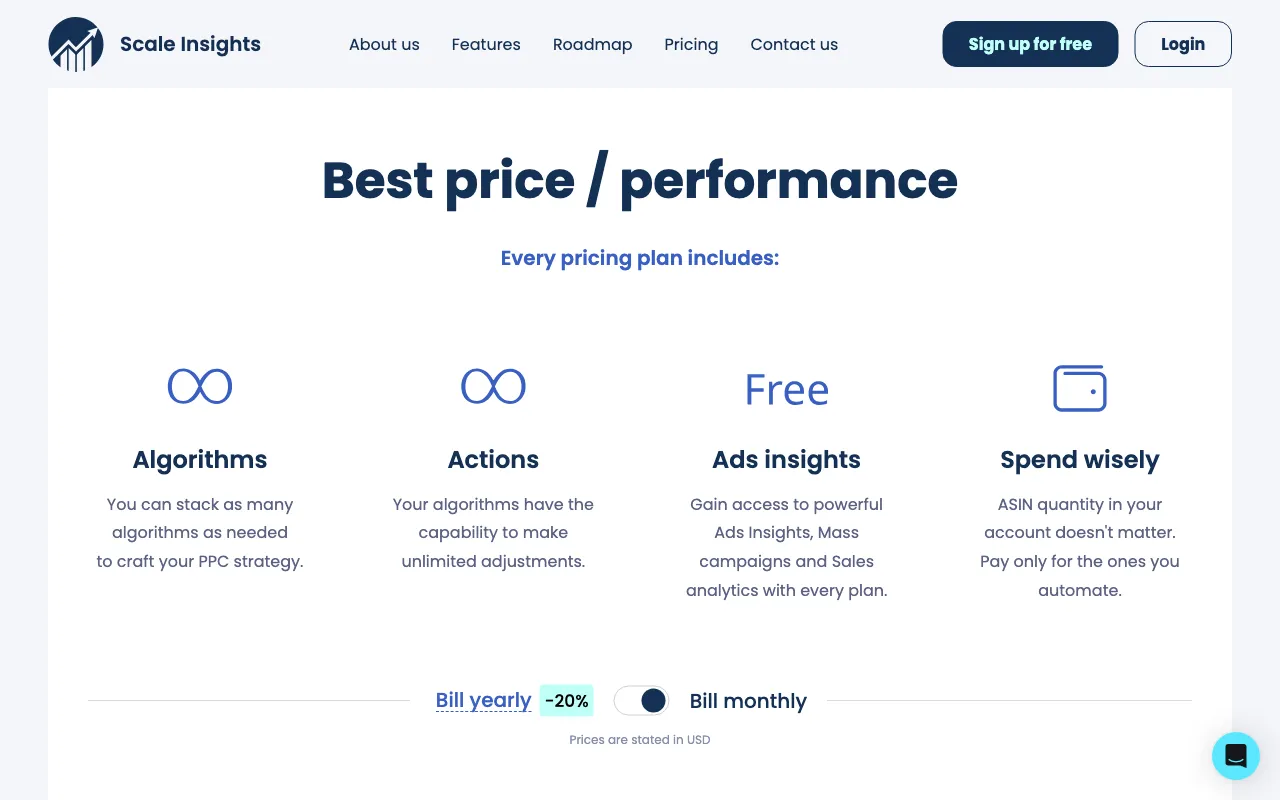Scale Insights™ — pricing page