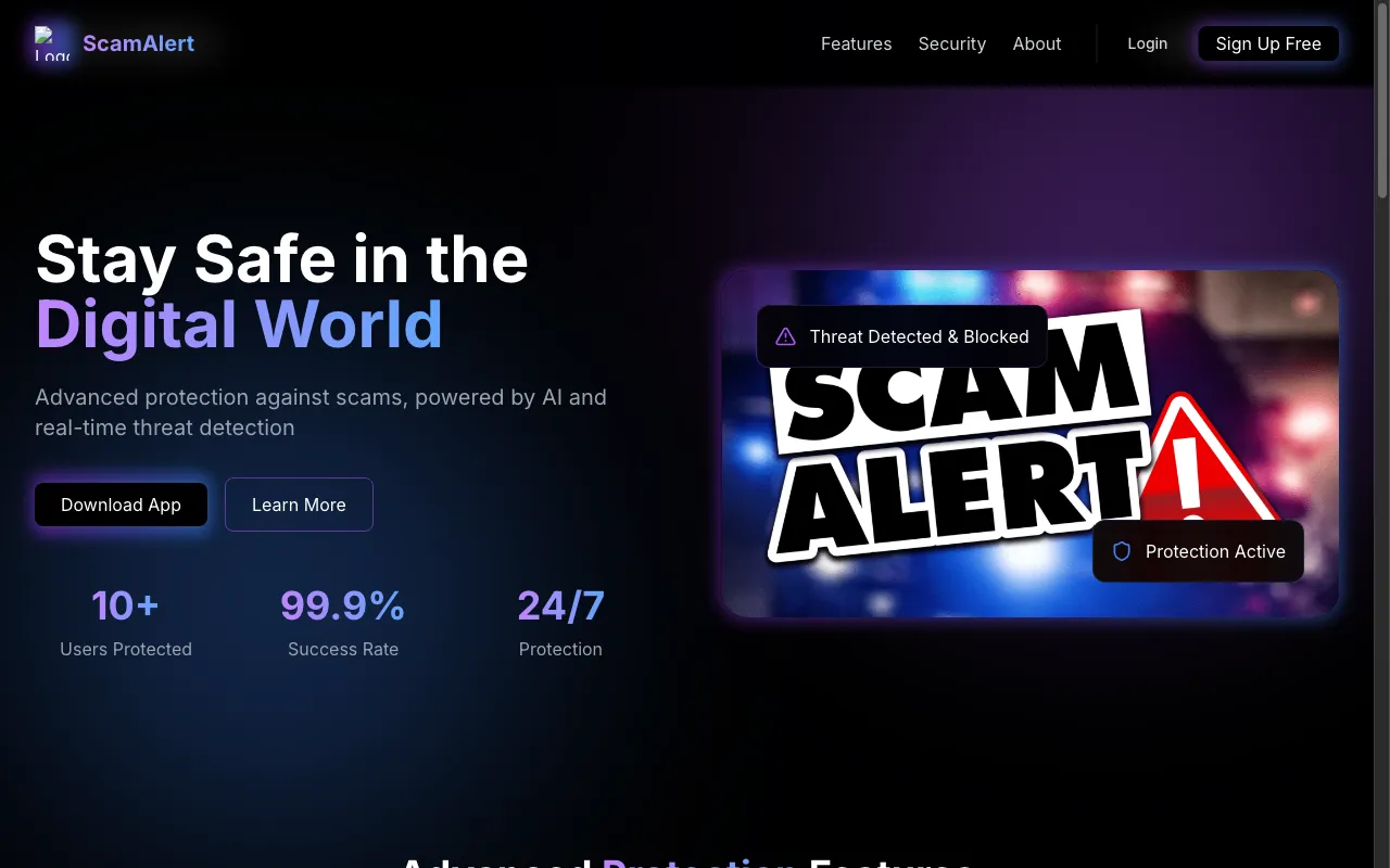 ScamAlert — preview screenshot