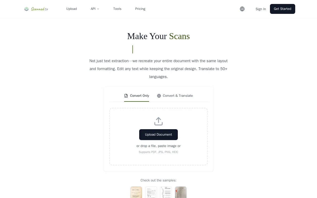 Scanned.to — preview screenshot