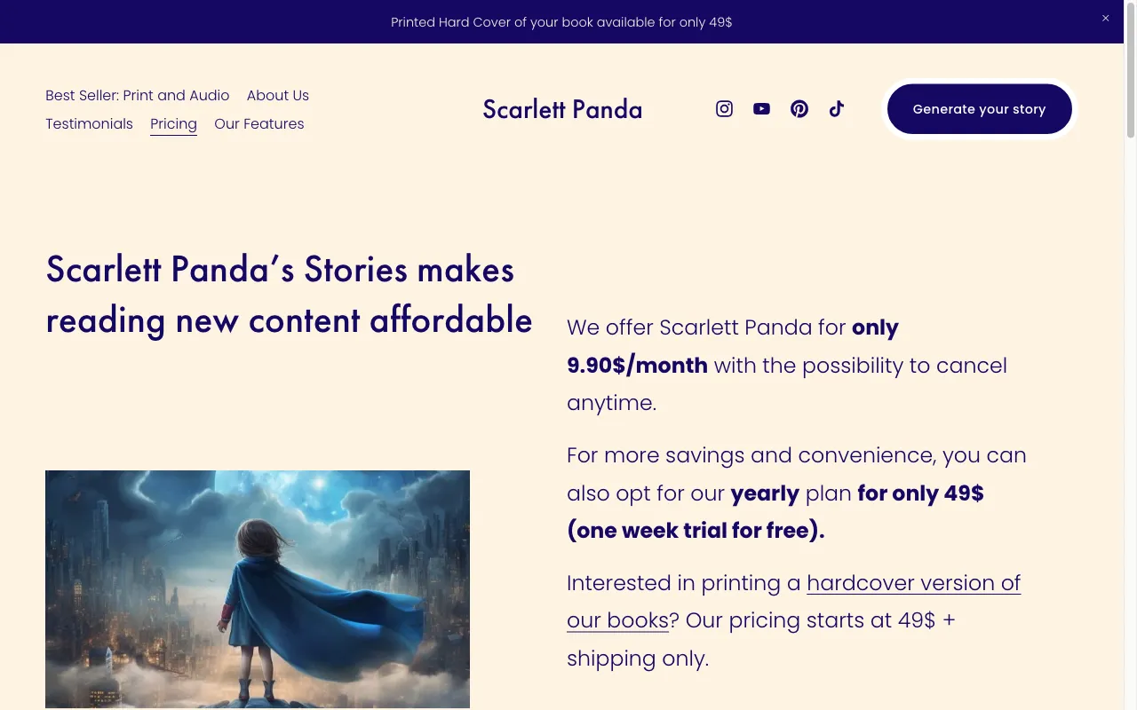 Scarlett Panda — pricing page