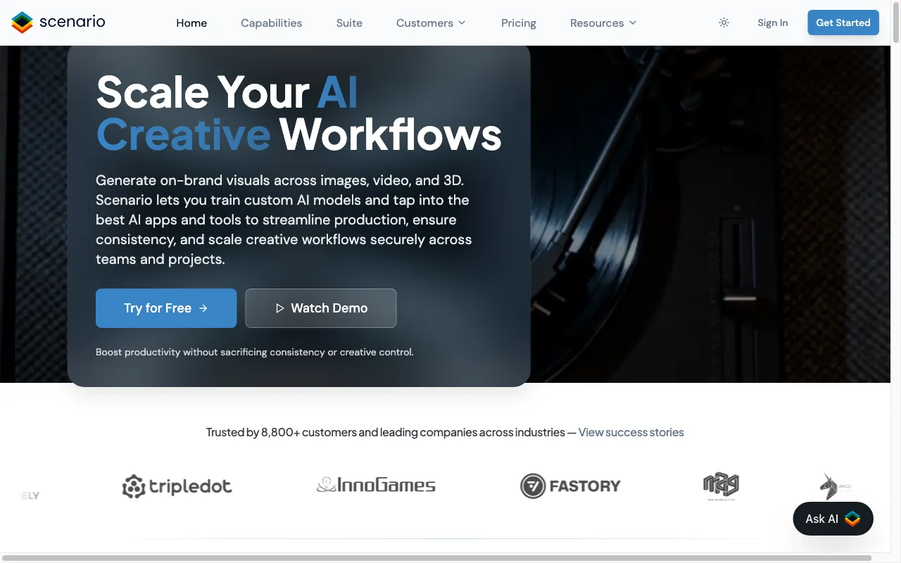 Scenario — pricing page