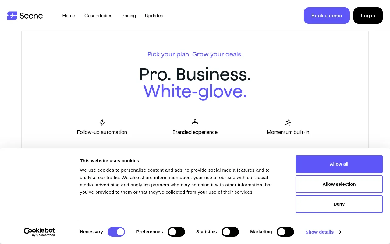 Scene — pricing page
