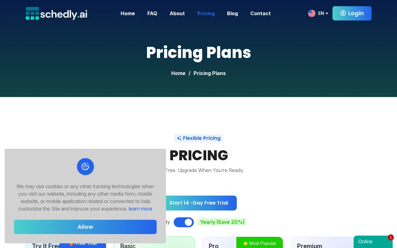 Schedly — pricing page