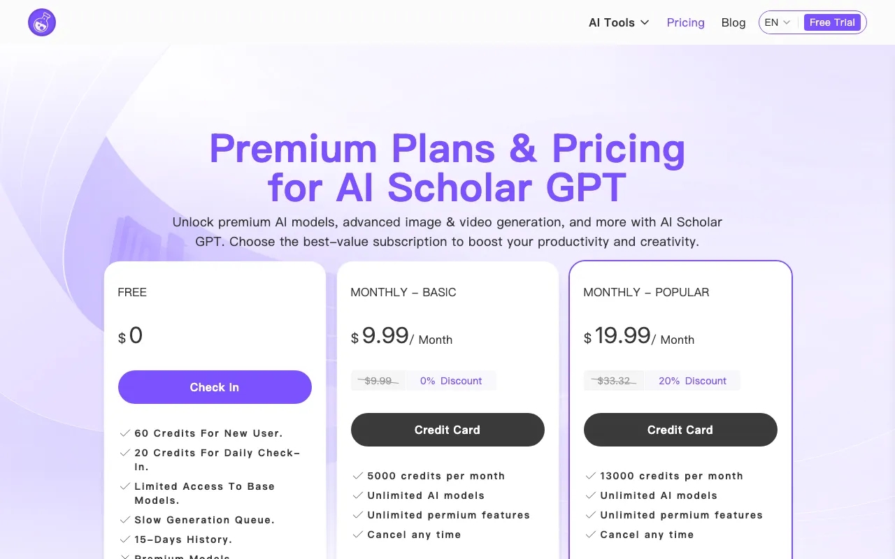 scholargpt.ai — pricing page