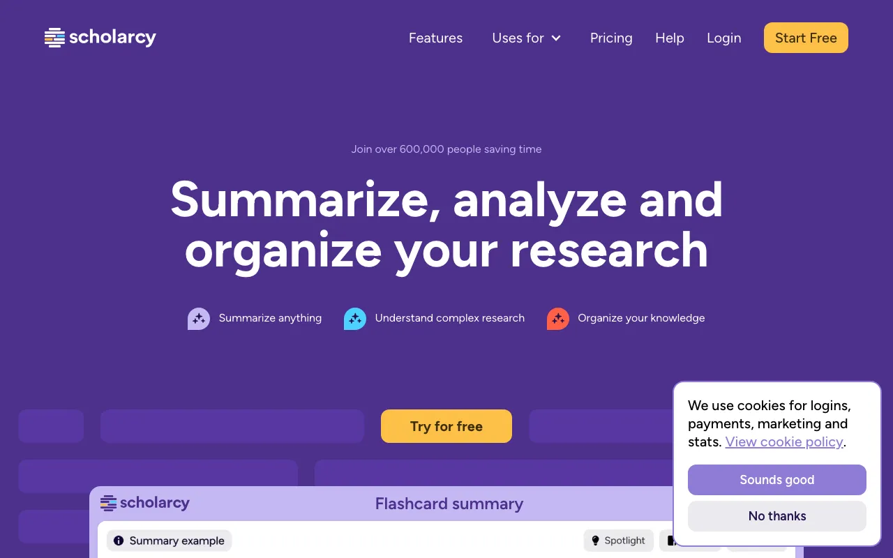 Scholarcy — preview screenshot