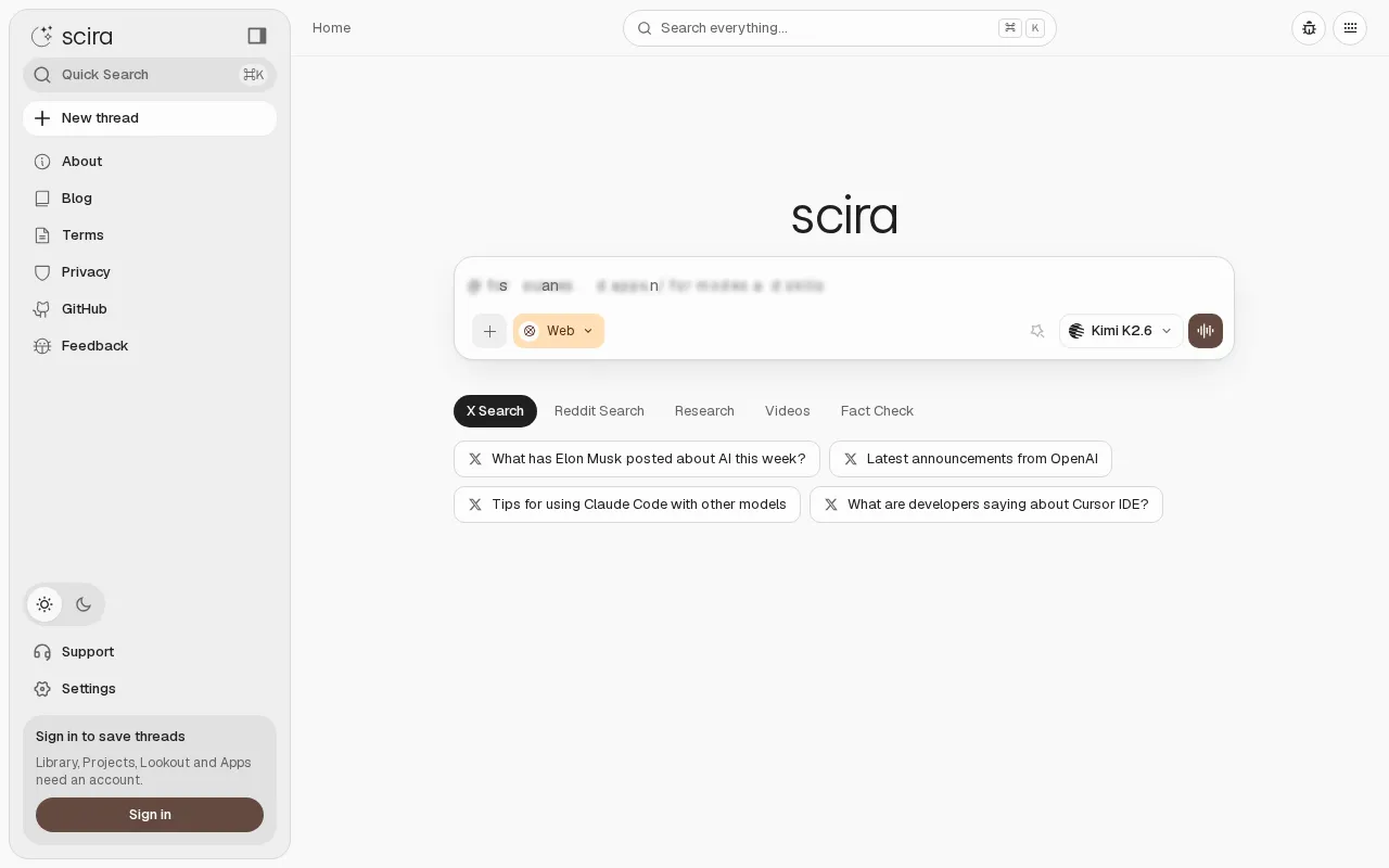Scira — preview screenshot