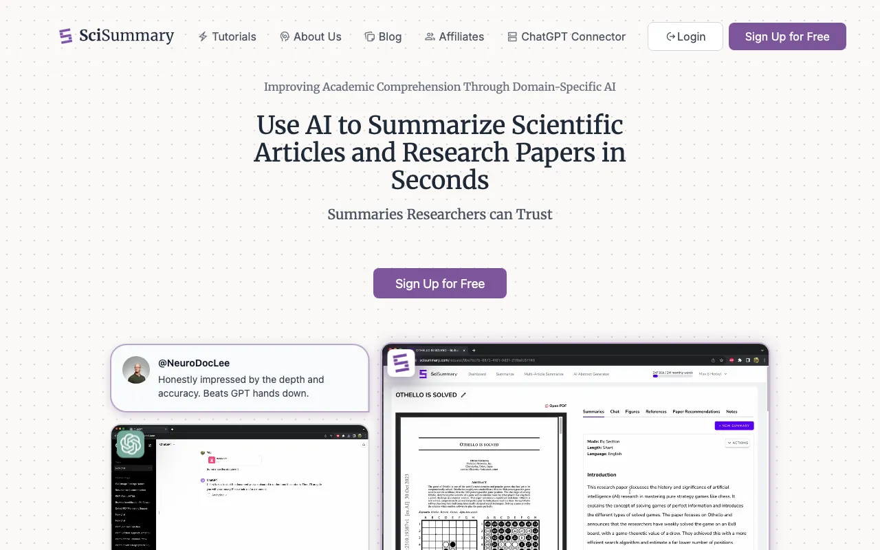 SciSummary — preview screenshot