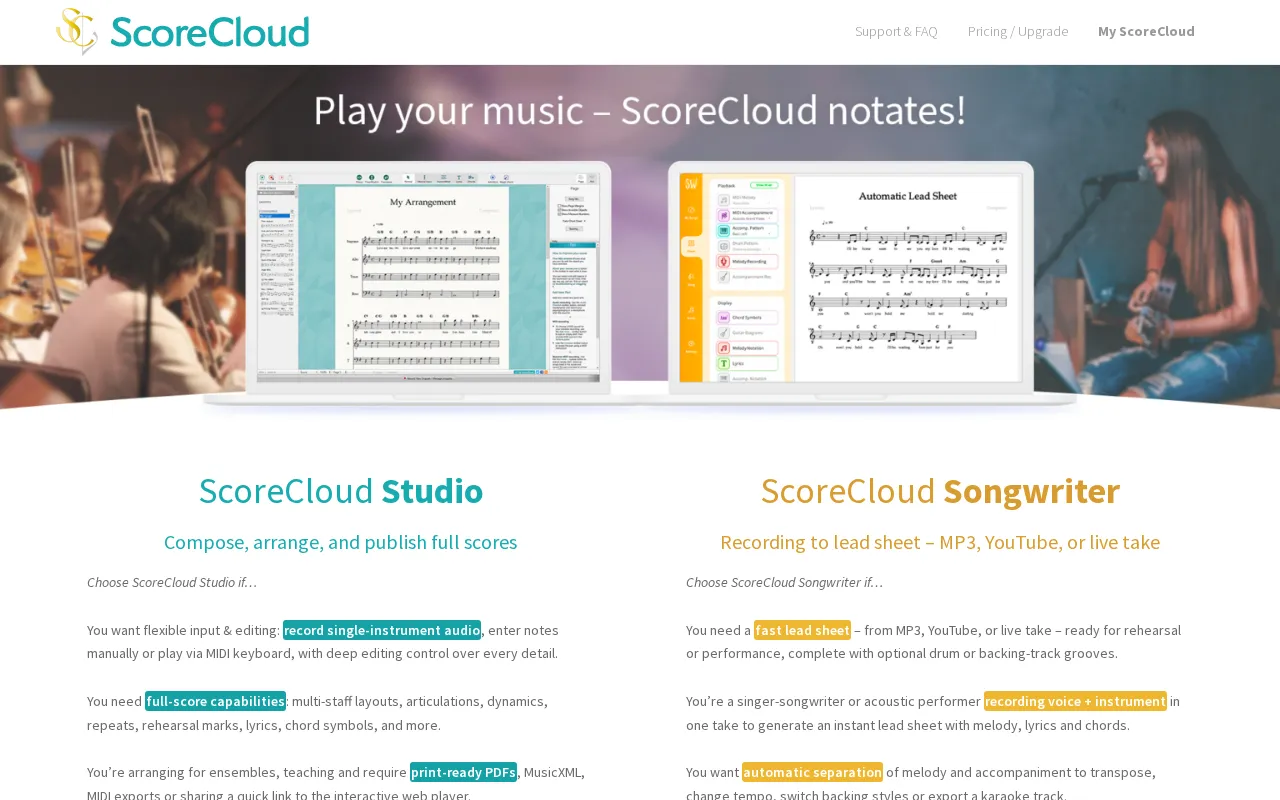 ScoreCloud — preview screenshot