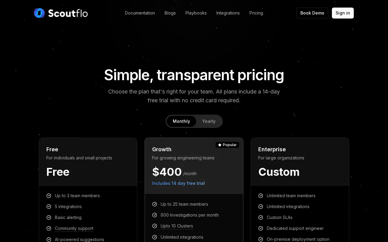 Scoutflo — pricing page