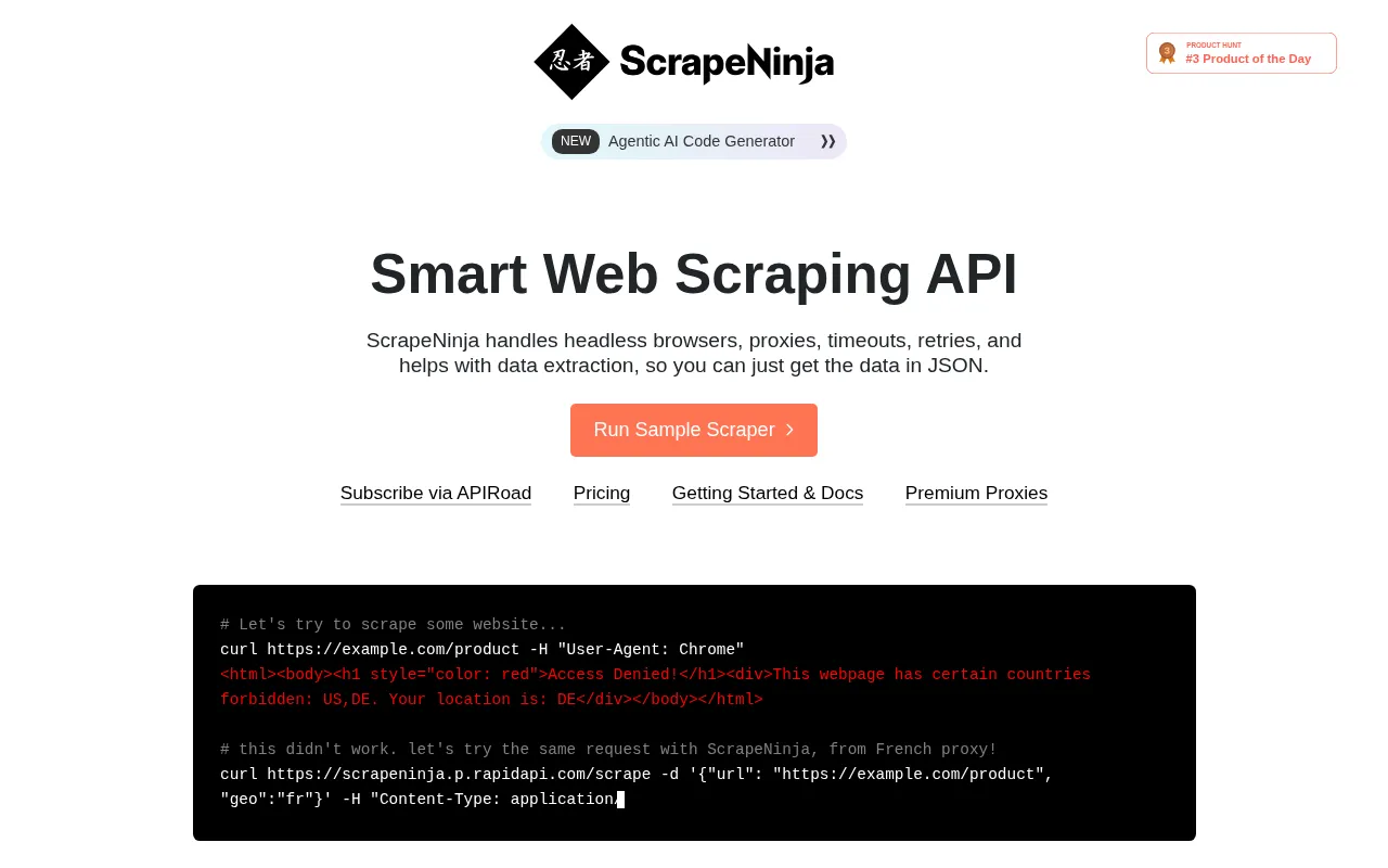 ScrapeNinja — preview screenshot
