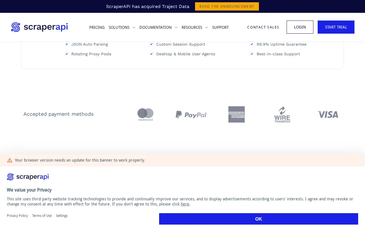 ScraperAPI — pricing page