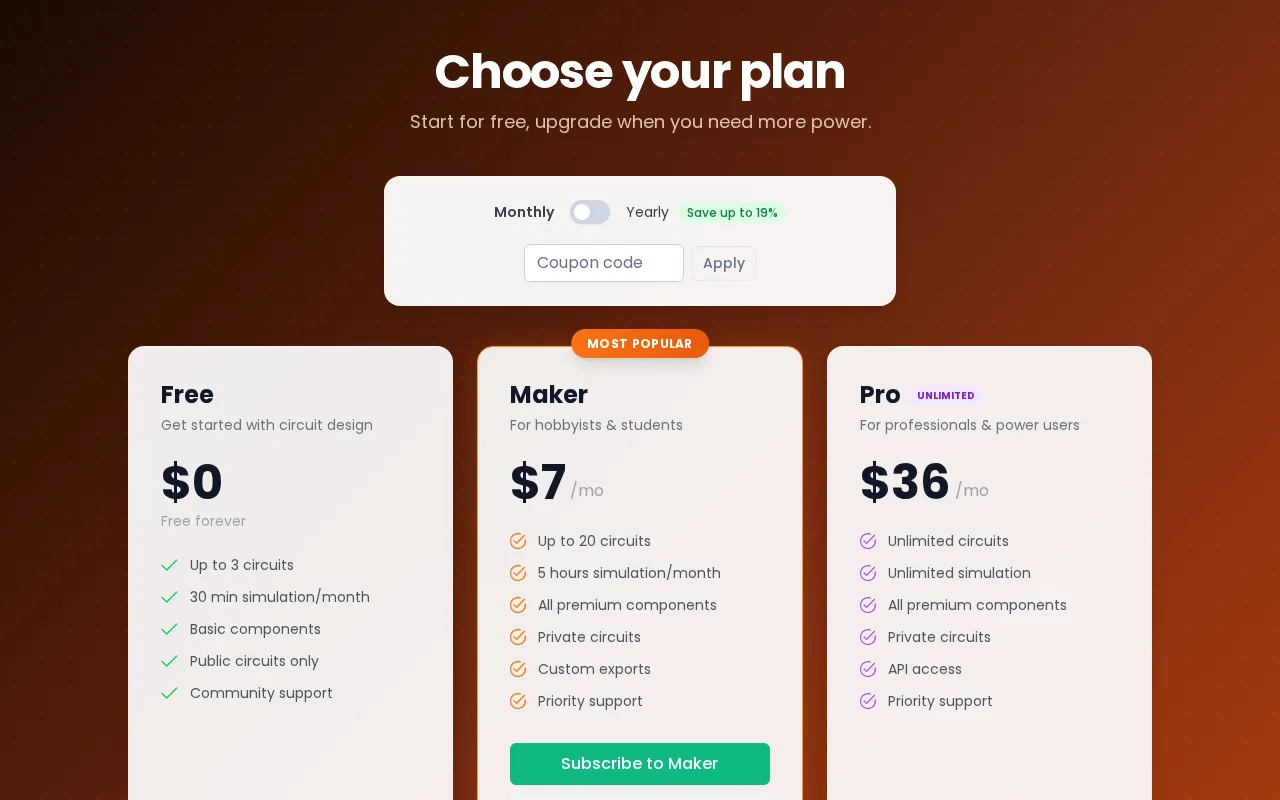 scratchboard.io — pricing page