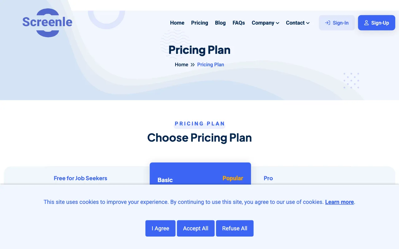 Screenle — pricing page