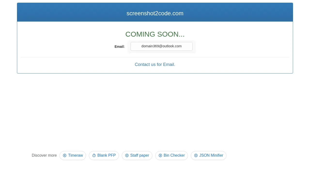 Screenshot2Code.com — preview screenshot