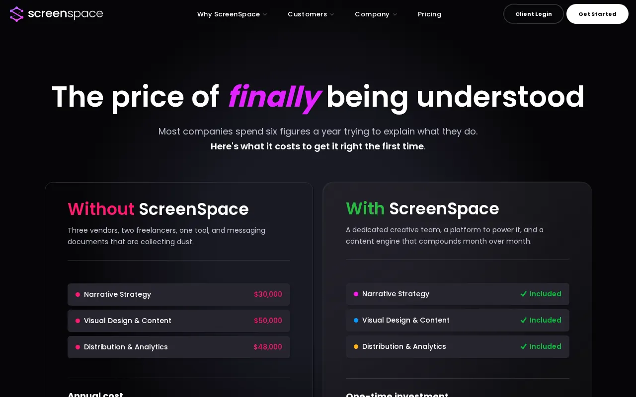 ScreenSpace — pricing page