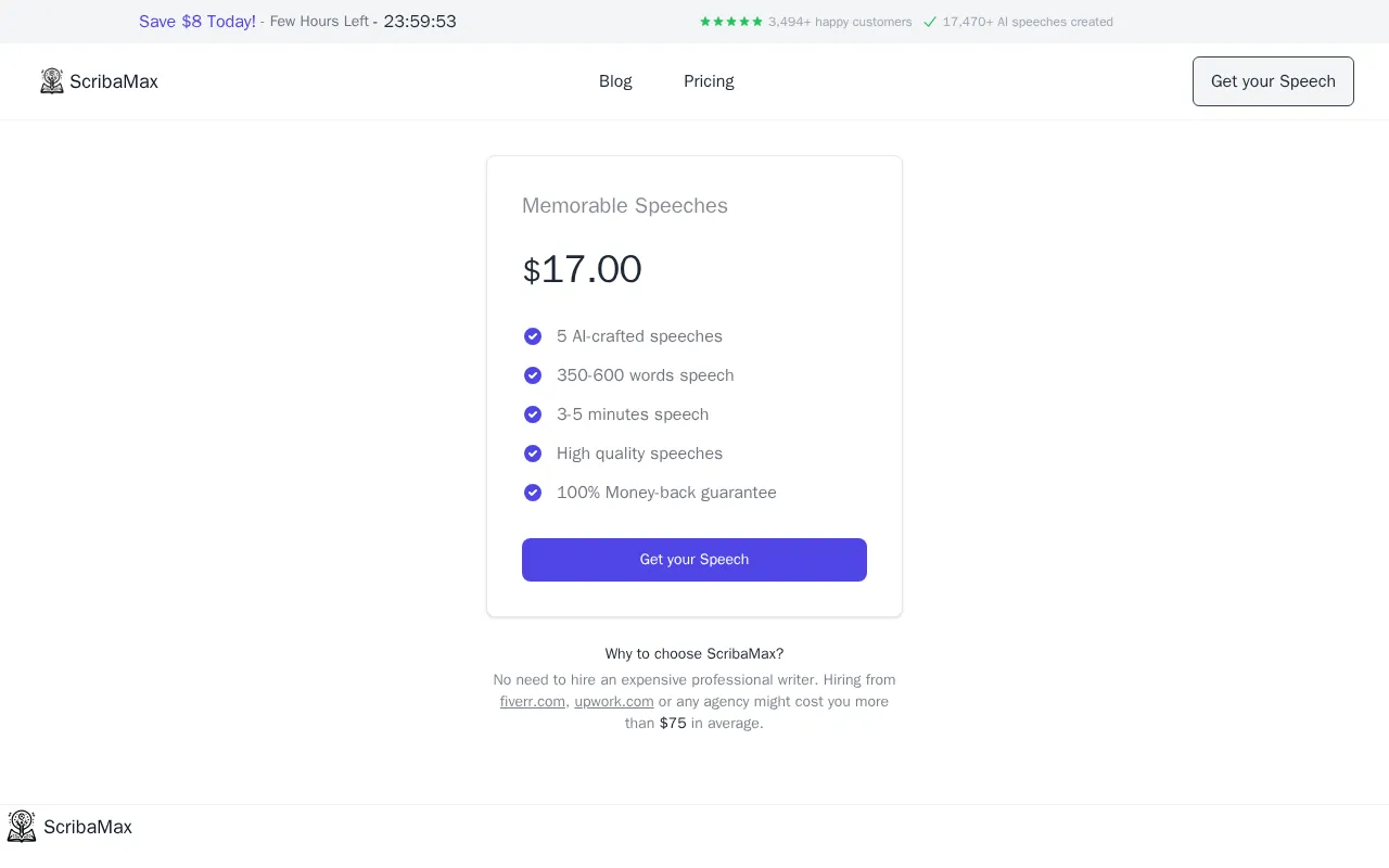 ScribaMax — pricing page