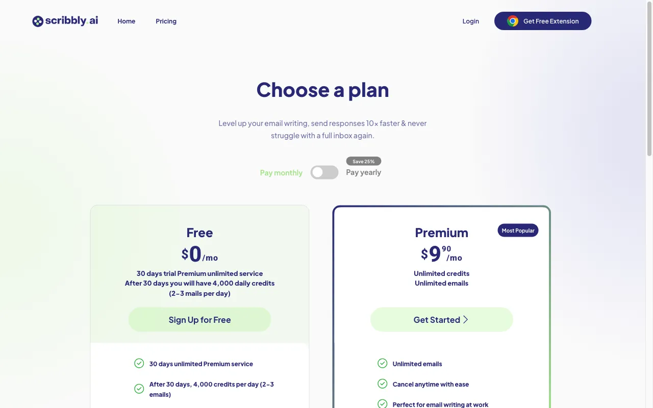 Scribbly — pricing page