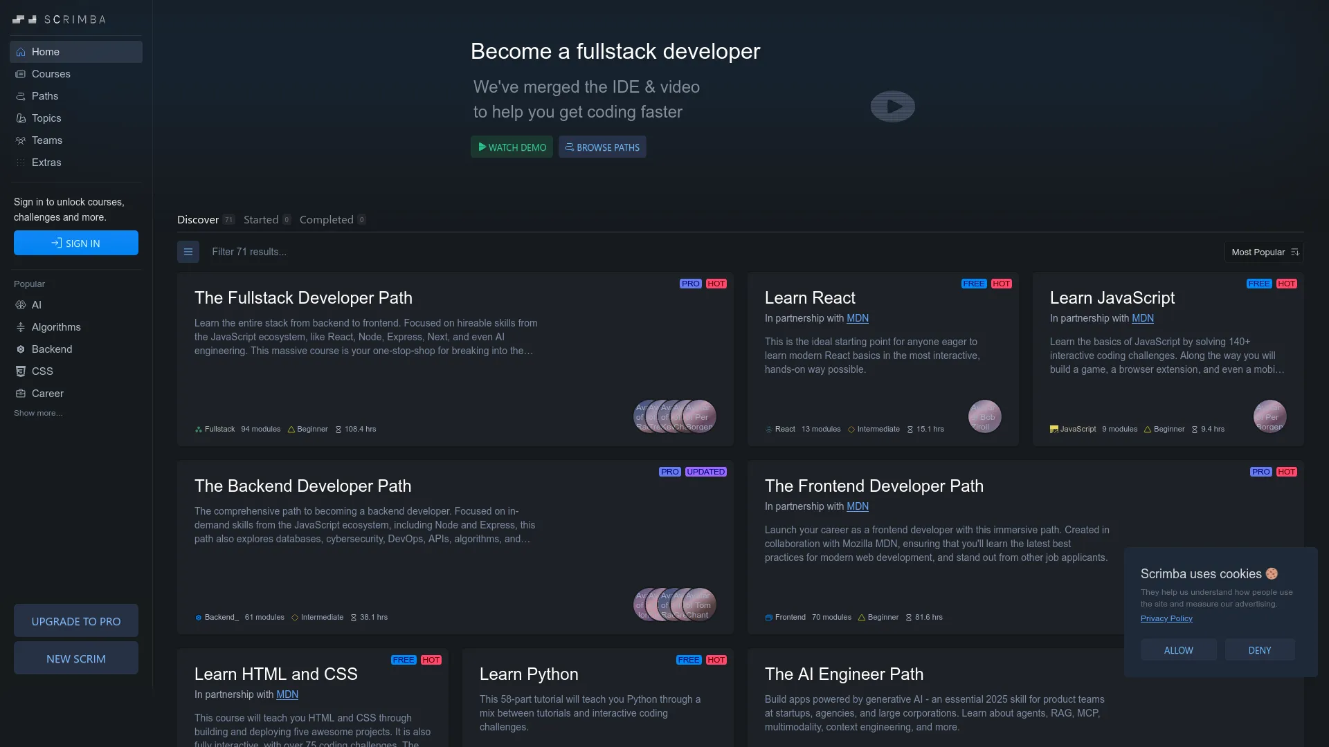 Scrimba — preview screenshot