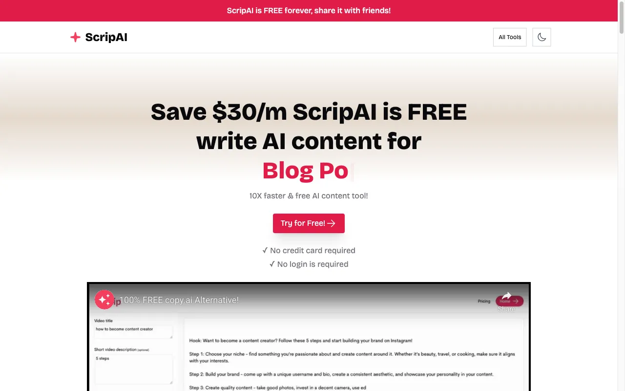 Scrip AI — preview screenshot