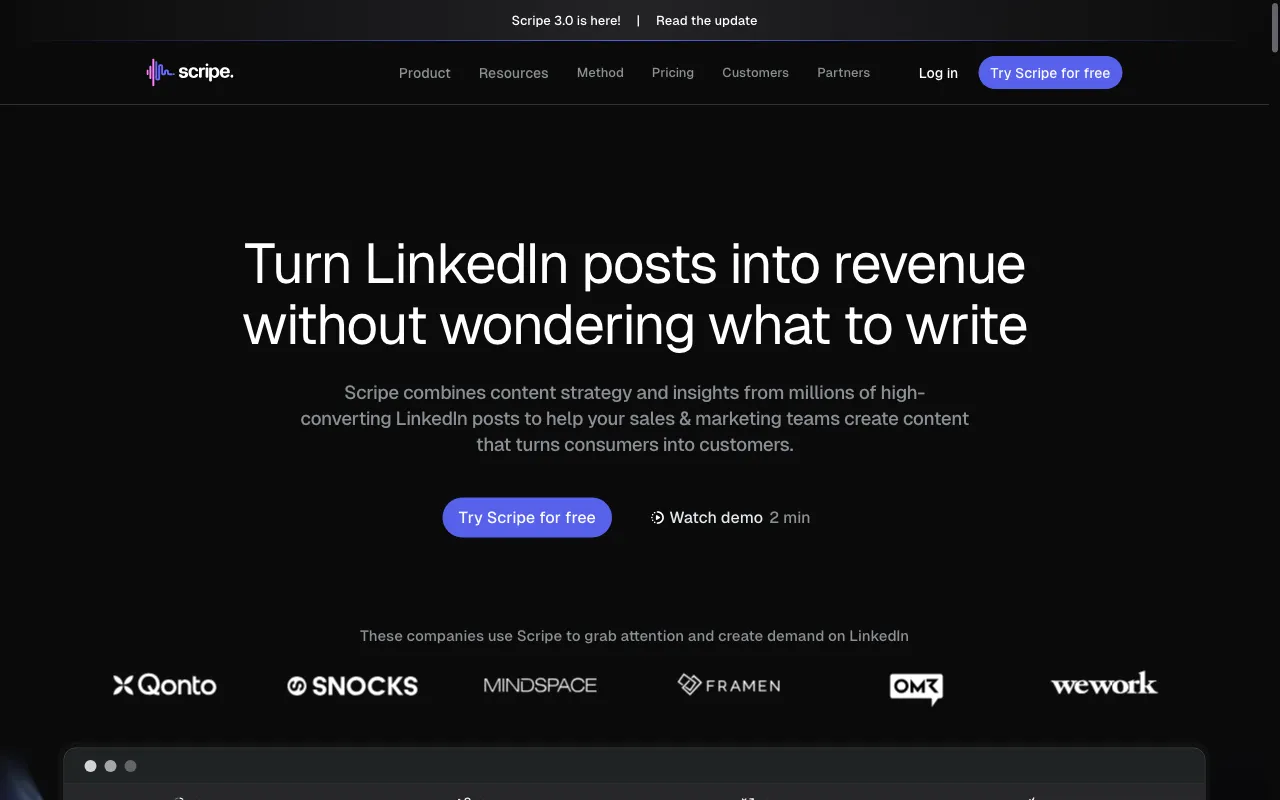 scripe.io — preview screenshot