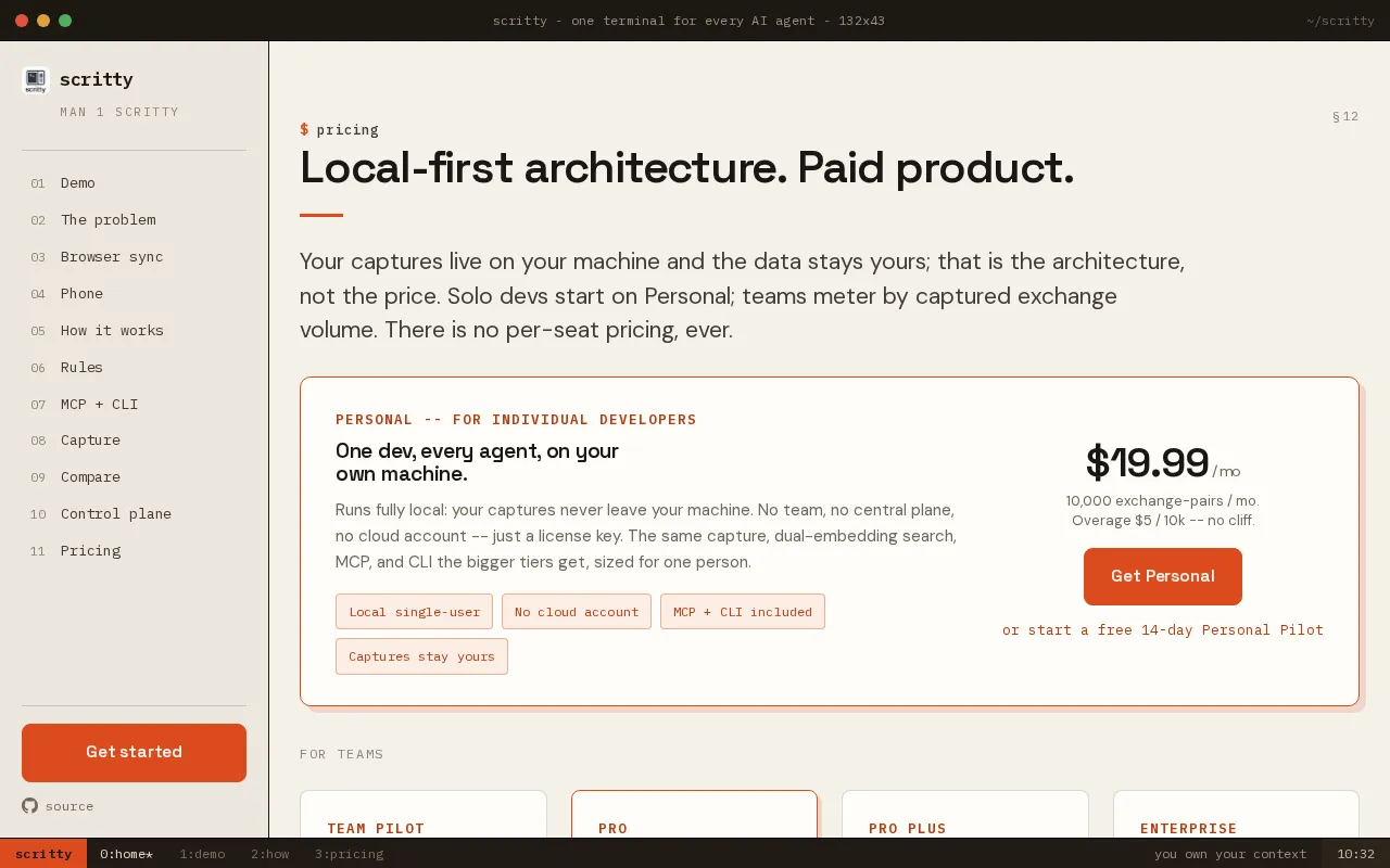 scritty — pricing page