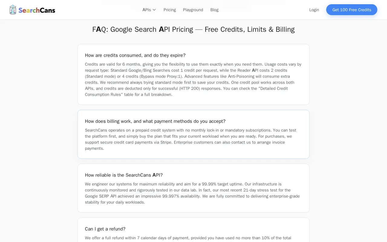 SearchCans — pricing page