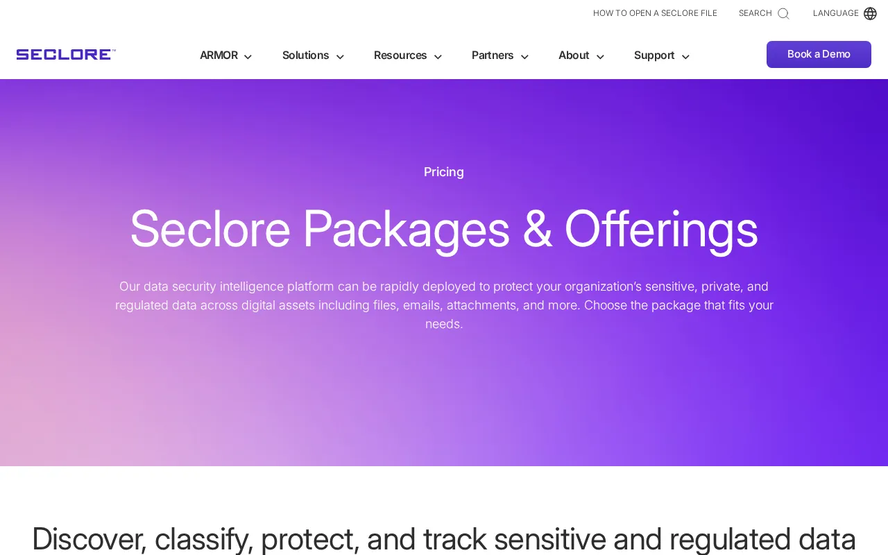 Seclore — pricing page