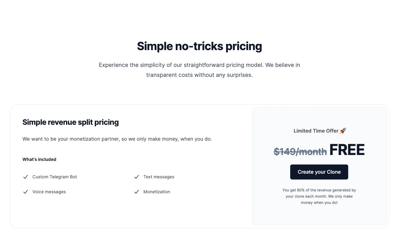 SecondSoul — pricing page