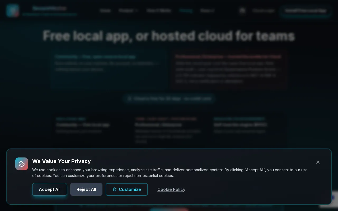 Securevector — pricing page