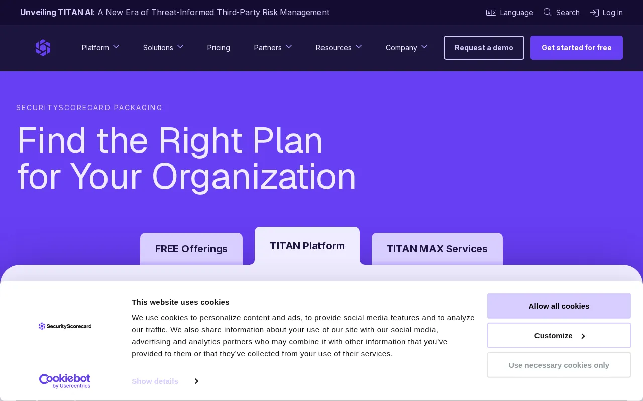 Securityscorecard — pricing page