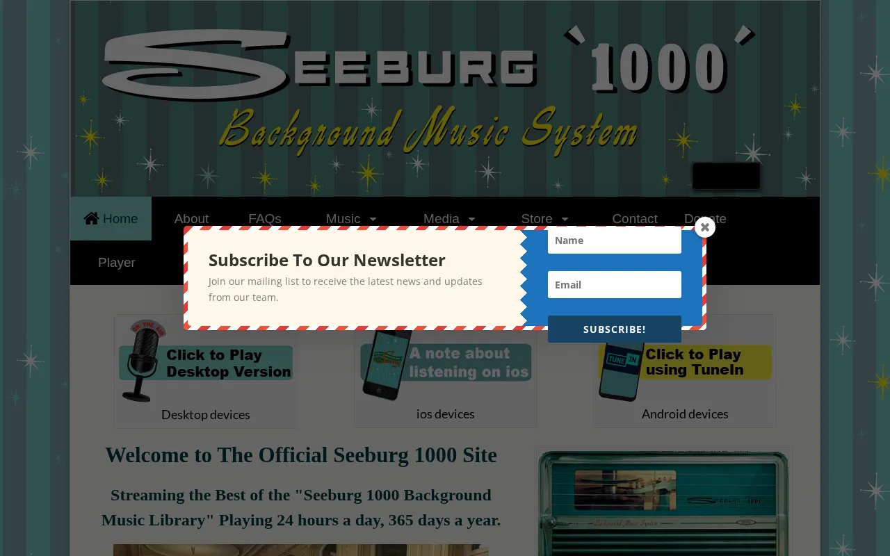 Seeburg 1000 Background Music Internet Radio — preview screenshot