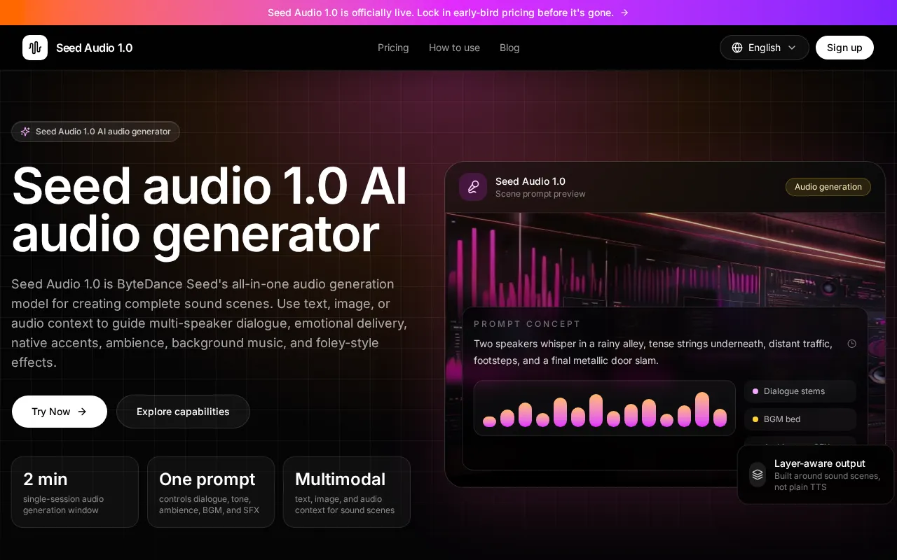 Seed Audio 1.0 — preview screenshot