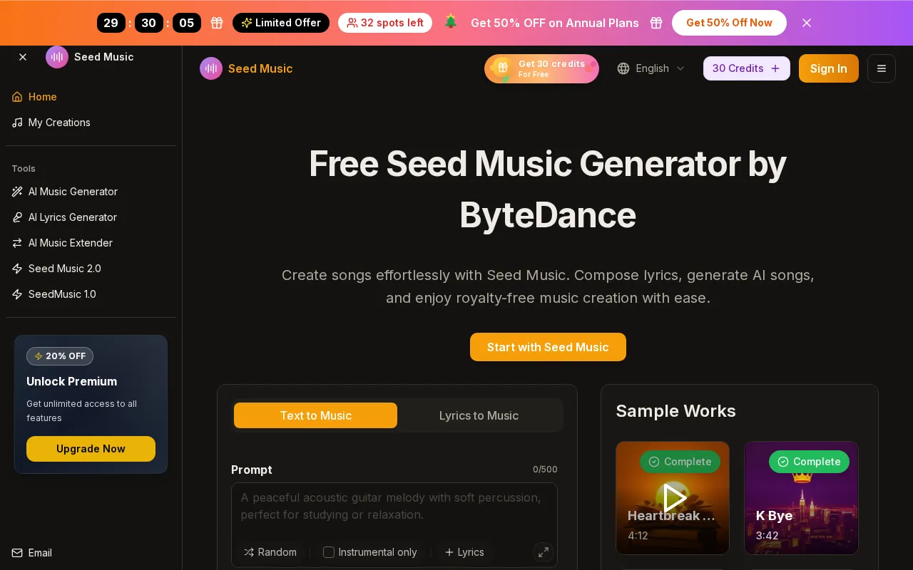 Seed Music — preview screenshot