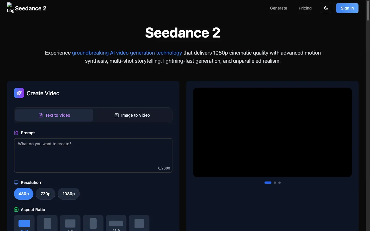 Seedance 2.0 — preview screenshot