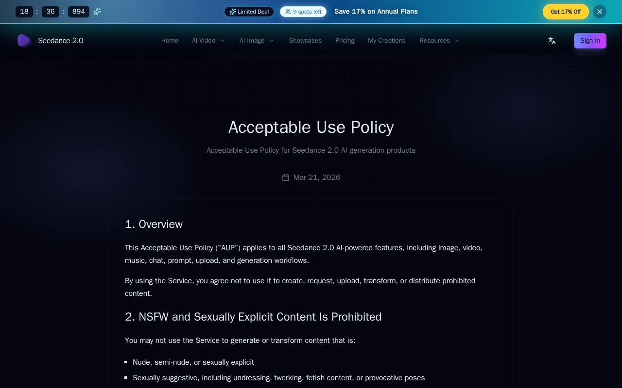 Seedance 2-3 — pricing page