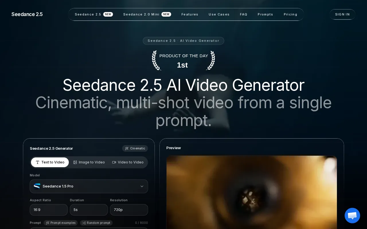 Seedance 2.5 — preview screenshot