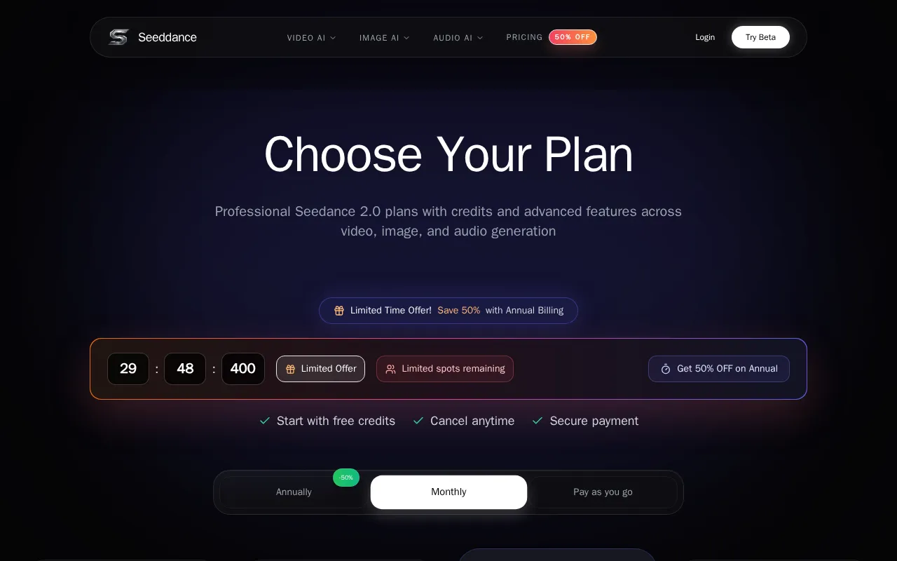 Seeddance-1 — pricing page