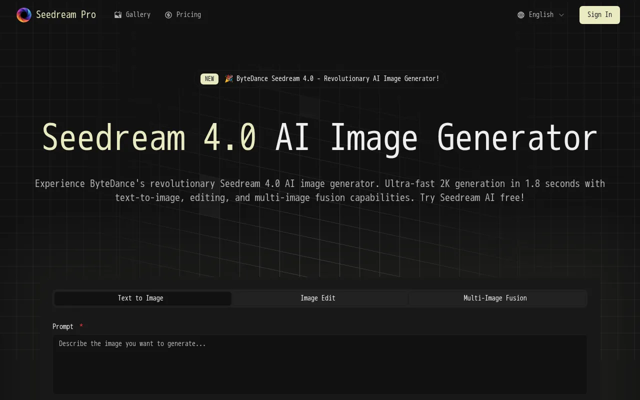 Seedream Pro — preview screenshot